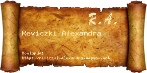 Reviczki Alexandra névjegykártya
